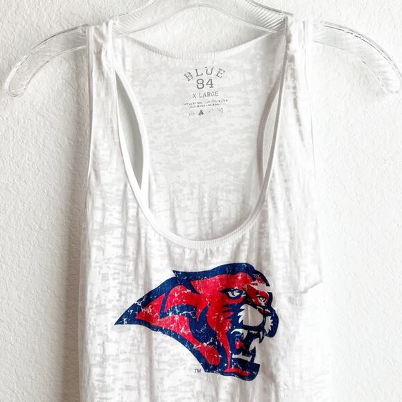 Blue 84 University of Houston Cougars White Red Sleeveless Women Tank Size XL - Picture 2 of 3